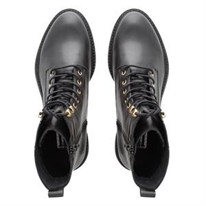 Carl Scarpa Roux Black Leather Lace Up Ankle Boots